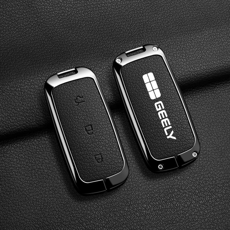 Car Zinc Alloy Leather Key Case Holder Cover For Geely Galaxy EX5 E5 L6 L7 EMI NO.1 Proton e.MAS 7 5 E8 Starry 8 Accessories