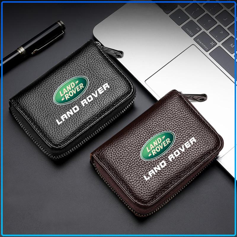 Leather Car Driver's License ID Card Bank Card Wallet Car Styling For Land Rover Freelander 2 L2 L319 L462 LF Range Sport Evoque L322 Discovery 2 3 4