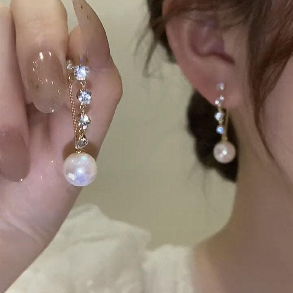 Imitation Pearl Earring For Women 2022 New Gold Colour Round Stud Earrings Christmas Gifts Irregular Design Unusual Earrings