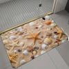 Beach Starfish Shell Pattern Floor Mat, Bathroom Floor Mat, Anti Slip Mat, Shower Basin Foot Mat, Bathroom Door Mat, Home Decora