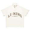 Li Ning Reignite Series Letter Print Loose Casual Sports Short Sleeve T-Shirt Unisex Tops Off-White ATSU095-1