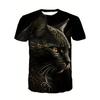 Novelty Beach Cat Beer Pattern Print T-shirt 3D Men Women Trend Personality Tops Oversized Short sleeve Crew Neck Streetwear Tee