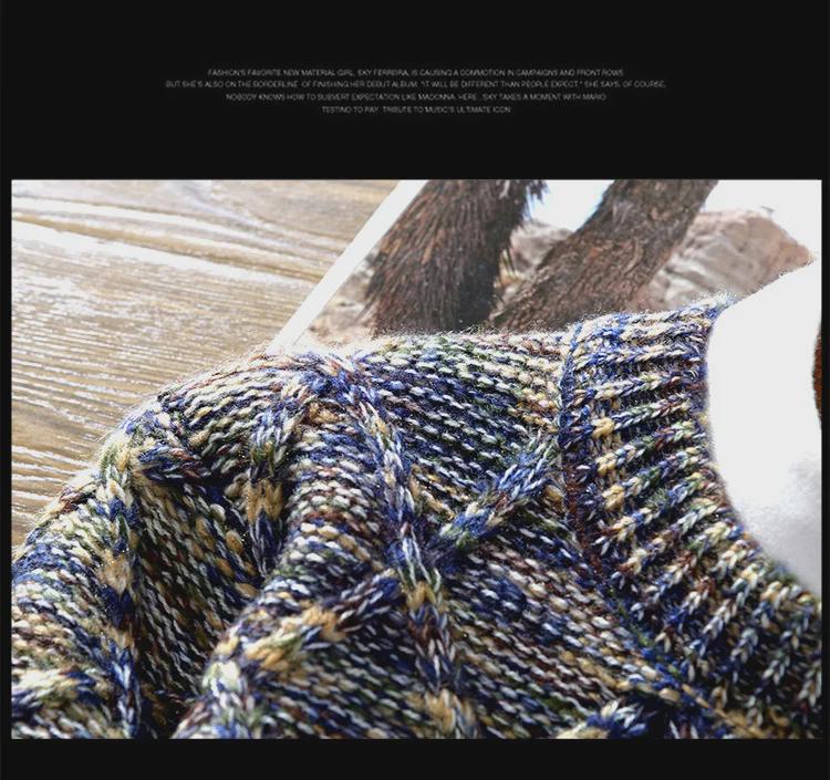 2024 Winter Men's Thick Knit Sweater, Round Neck, Long Sleeve Trendy Jacket