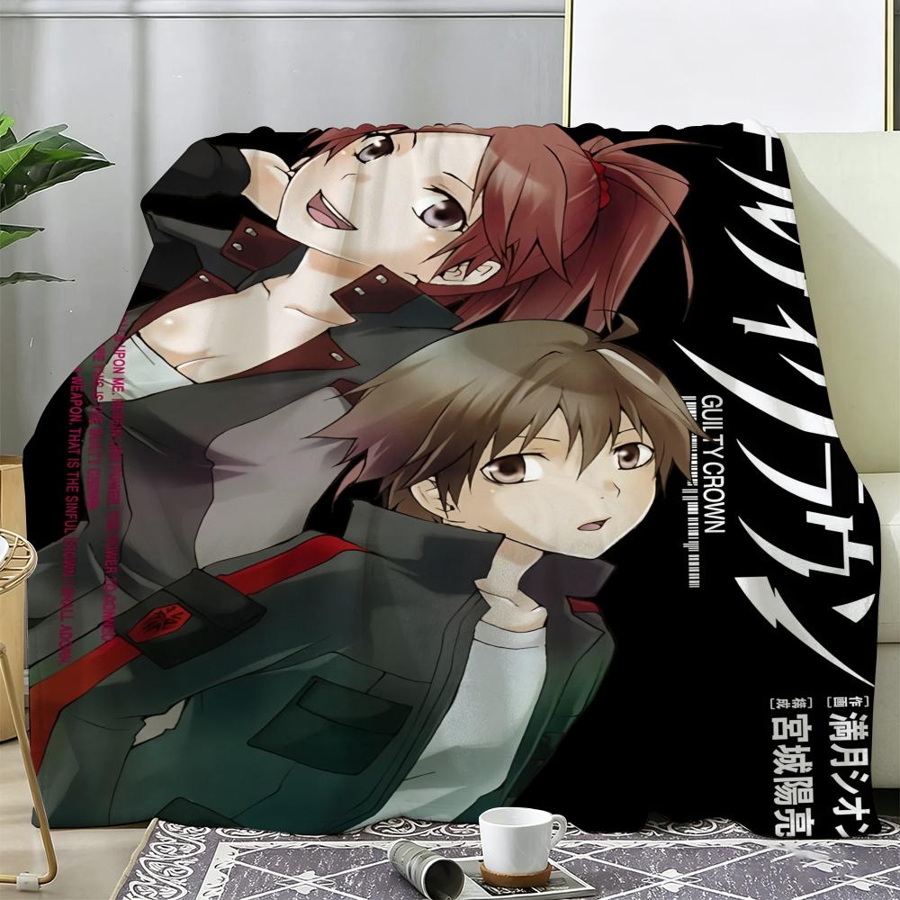 Anime G-Guilty Crown Throw Soft Warm Flannel Fleece Throw Blanket, Cozy Plush for Sofa Bed & All Seasons 75x90cm