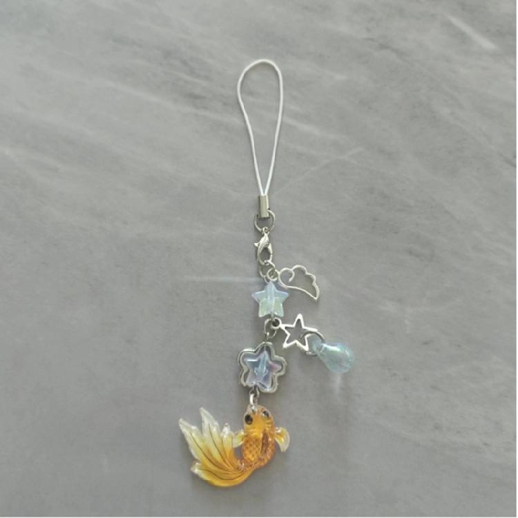 Multipurpose Fish Star Bead Phone Charm Pendant Versatile Keychain Accessory for Bags and Wallets Travel Friendly