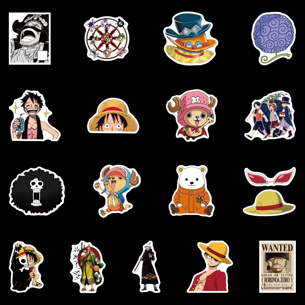 15/50PCS New ONE PIECE Anime Graffiti Stickers Phoe Suitcase Guitar Decal Laptop Skateboard Car Waterproof Sticker Gift For Kids