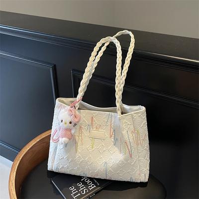 Kanvasveske til jobbveske dame ny trendy sommer skulder armhuleveske casual stor kapasitet totebag