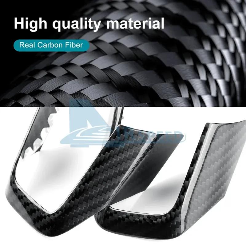 Dry Carbon Fiber For MINI Cooper S E SE J01 EV F65 F66 F67 J05 U25 Countryman 2024 Steering Wheel Button Frame Trim Sticker