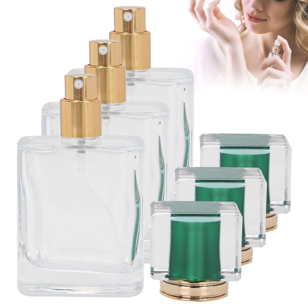 50ml Glass Perfume Bottle Refillable Perfume Atomizer Dispenser Liquid Makeup ContainerGreen