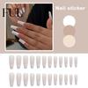 Gel Fake Nails 24Pcs/Set DIY Nail Art Kit False Wearable Press-on with Glue Waterproof Salon-quality Full Cover Flat Head French Tips Artificial