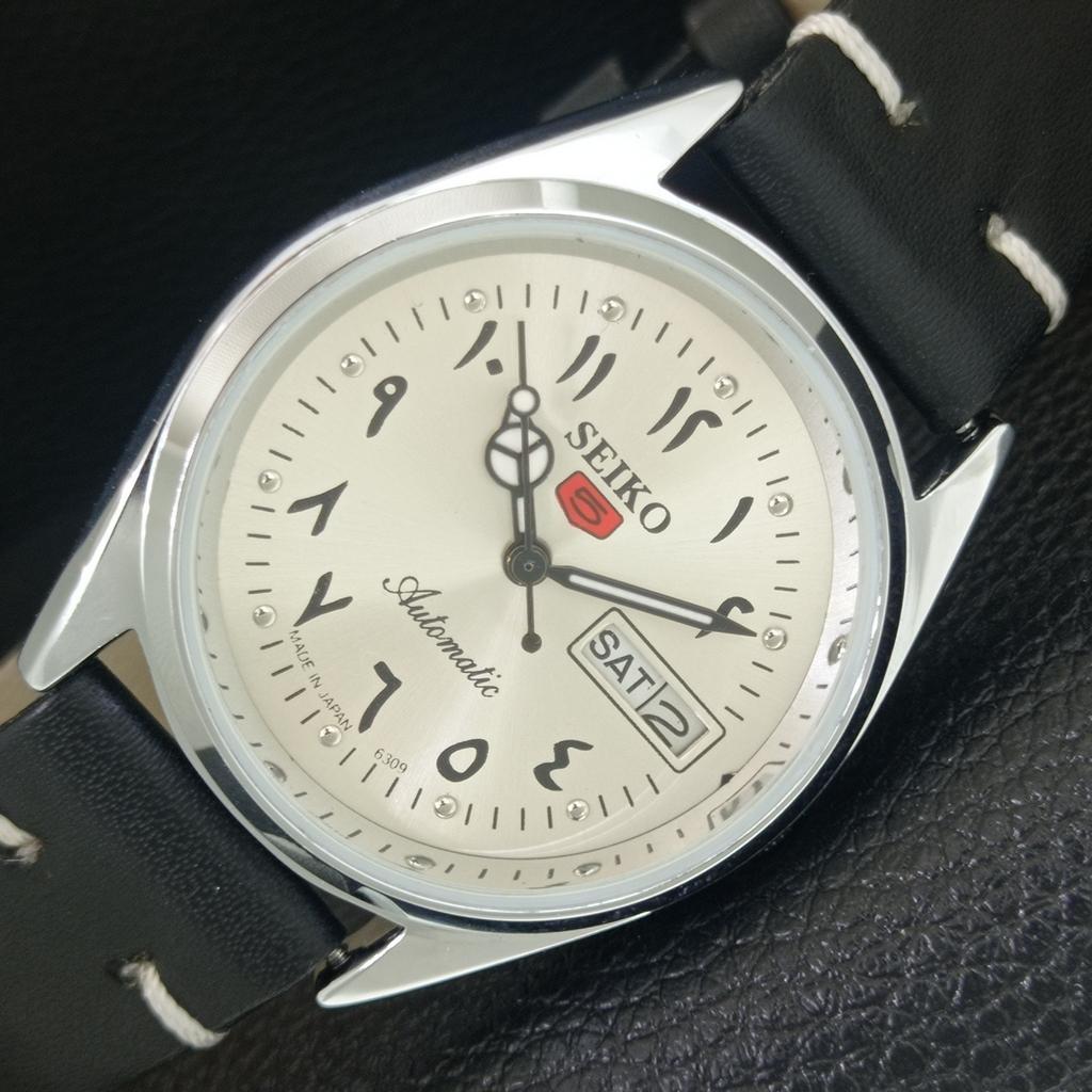 

VINTAGE REFURBISHED SEIKO 5 AUTOMATIC 6309A JAPAN MENS SILVER WATCH a442418-1