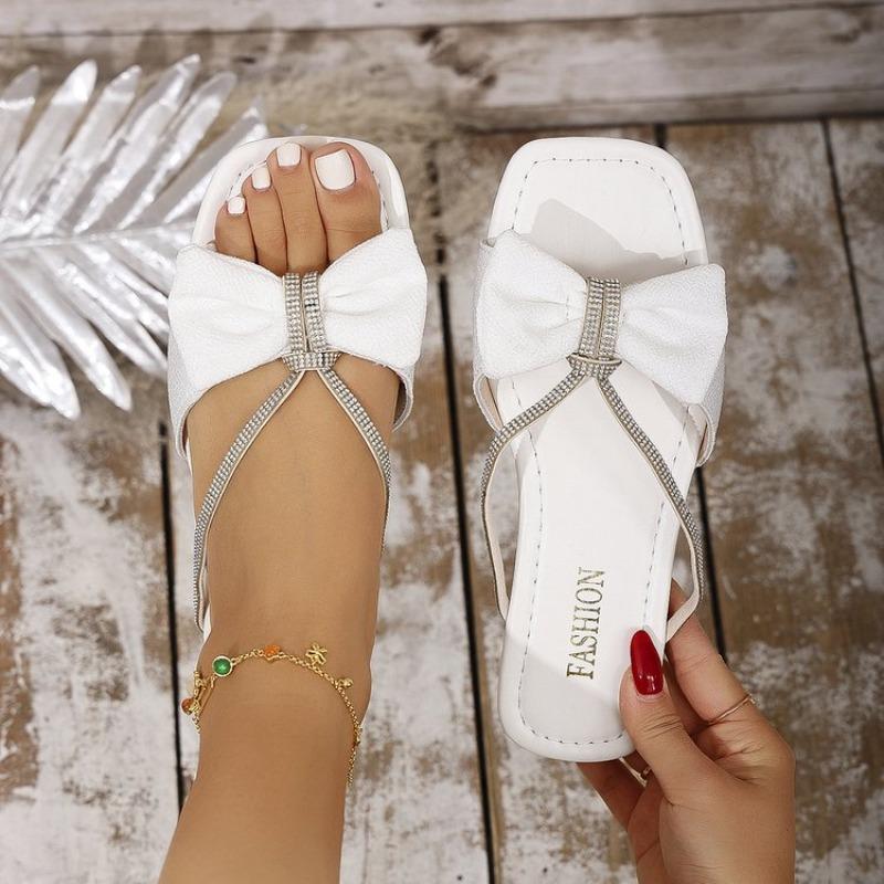Fashion Ladies Shoes 2025 Fashion Modren Samdals Women Peep Toe Women's Slippers Summer Butterfly-knot Slippers Women Flat Slippers