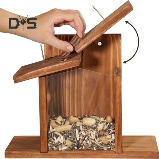 Squirrel Feeder Chipmunk Picnic Table Feeder with Corn Cob Holder Wooden Squirrel House Outdoor Squirrel Feeder Garden Decor