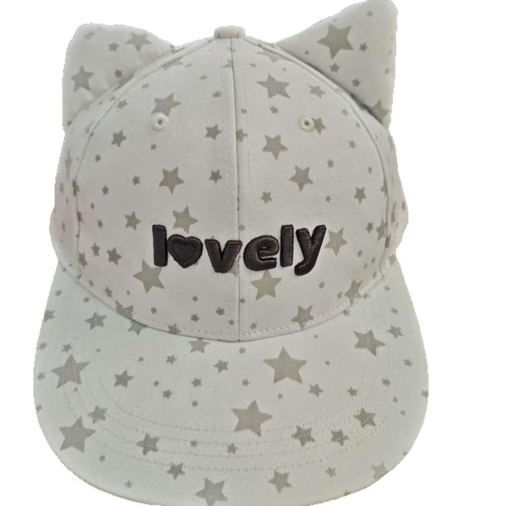 Adjustable Cat Ears Baseball Cap Kawaii Cute Peaked Cap Star Pattern Baseball Hat  Woman Girls