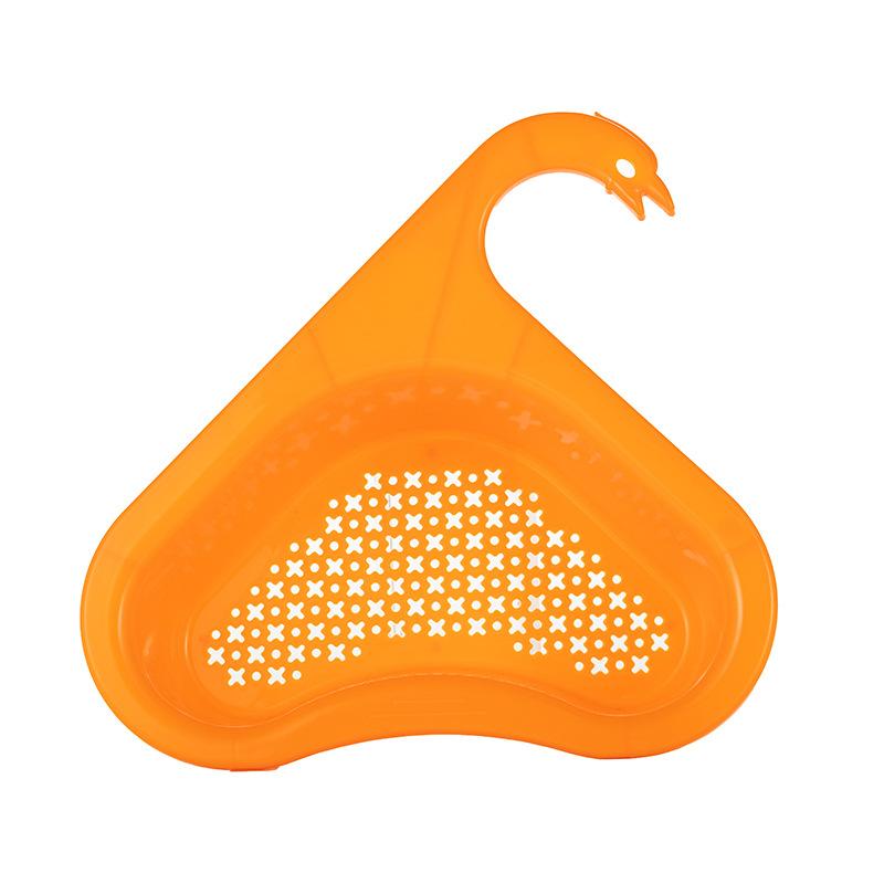 

Swan Drain Basket Kitchen Vegetable Cleaning Multi Functional Pool Triangle Plastic Filter Rack Sink Drain Basket Strainer оранжевый