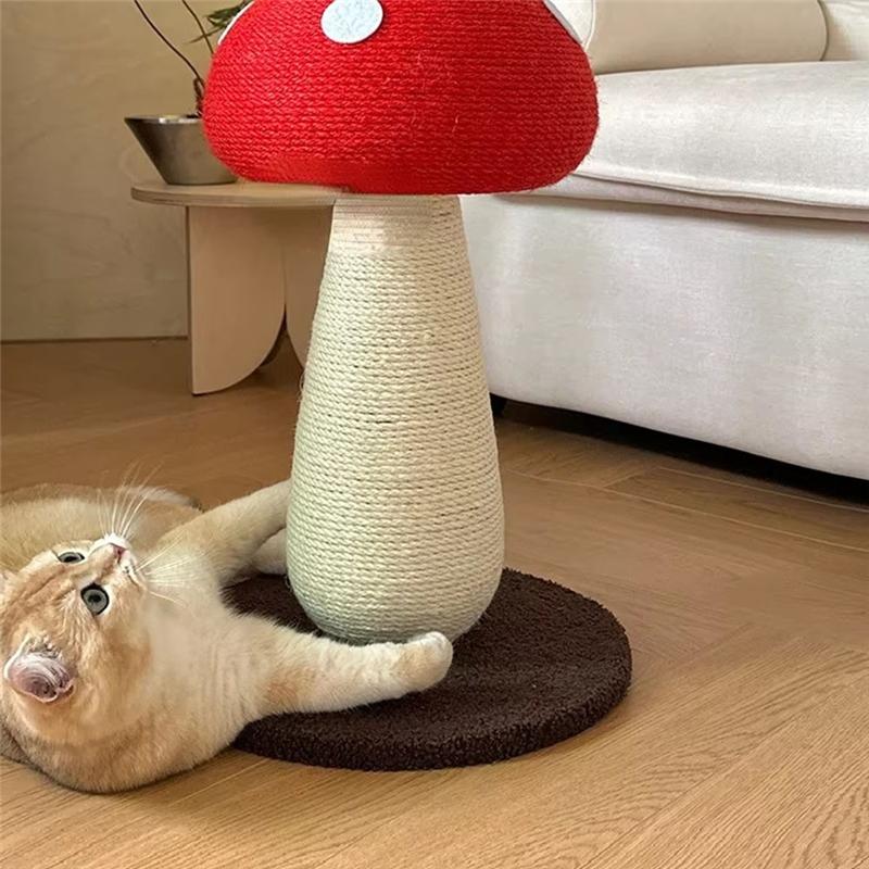 Mushroom Cat Scratch Board Sisal Vertical Cat Grab Column Red Umbrella Cat Climbing Frame Cat Toy