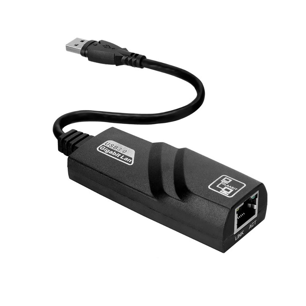 Black USB 3.0 Gigabit Ethernet RJ45 1000Mbps Network Adapter For Windows PC Mac