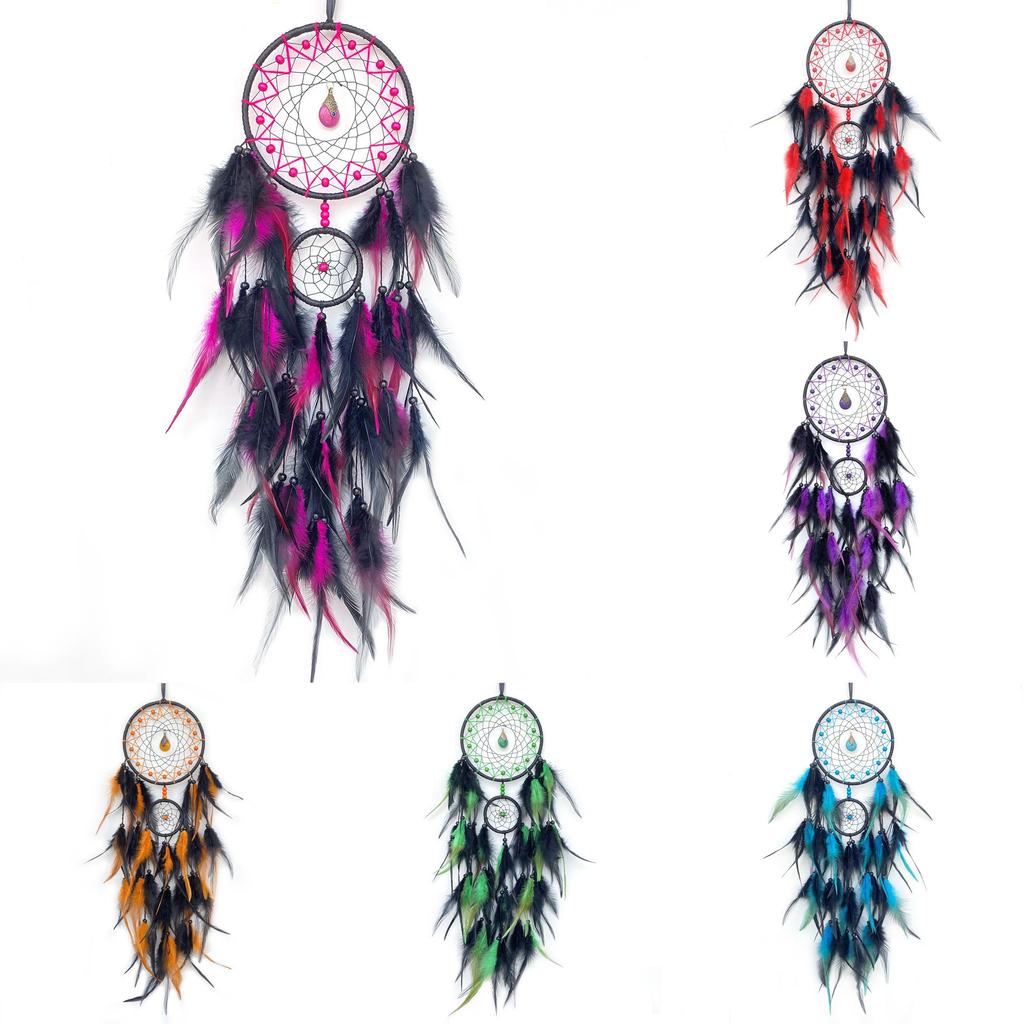 Elegant Feather Dreamcatcher Wall Decor With Handcrafted Weaving For Wedding And Party Gifts