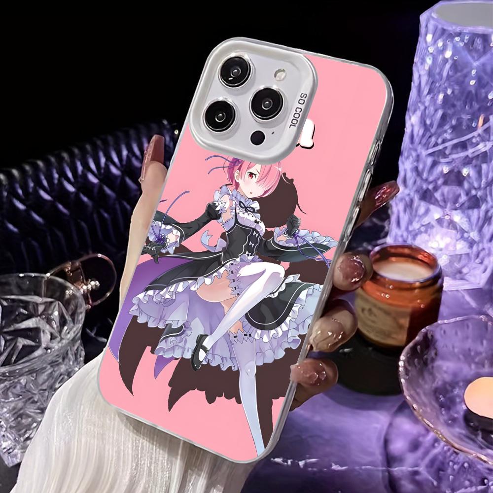 ReZero Ram Waifu Mobile Phone Case for iPhone 17 16 15 14 13 12 11 X XR XS 8 7 Air Pro Max Plus White Translucent Colorful Cover
