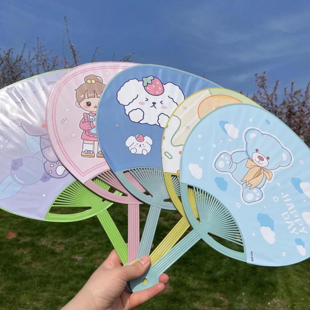 Three-Piece Fan Set: Cute Cartoon Summer Hand Fans