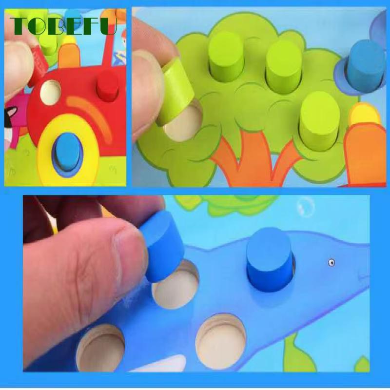 Color Cognition Board Montessori Educational Toys for Children Wooden Toy Jigsaw Early Learning Color Match Game Kids Baby Toys