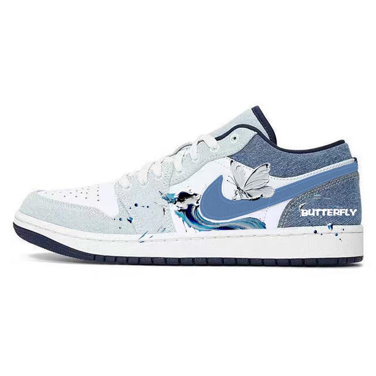 

Jordan Air Jordan 1 Vintage Basketball Shoes Men s Low Top White/Blue IH0648-141(Team56-) 45