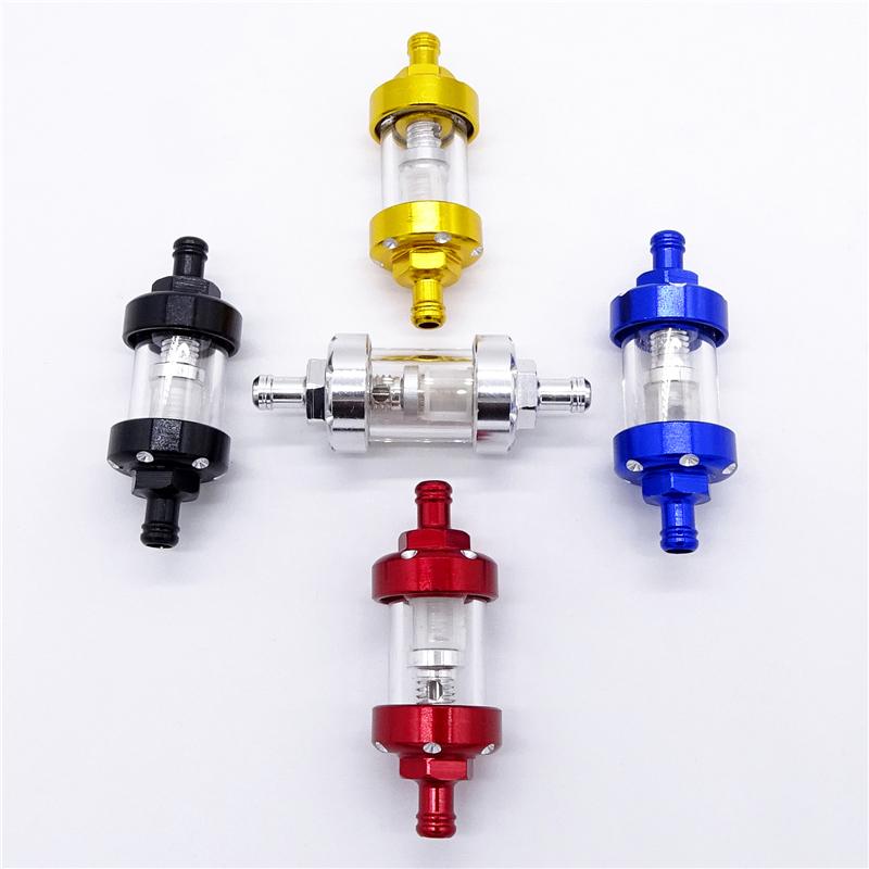 Univerzální 5 barev Motocyklový plynový palivový filtr Benzínový filtr Průhledné hadice Vnitřní otvor Sítko Příslušenství Moto