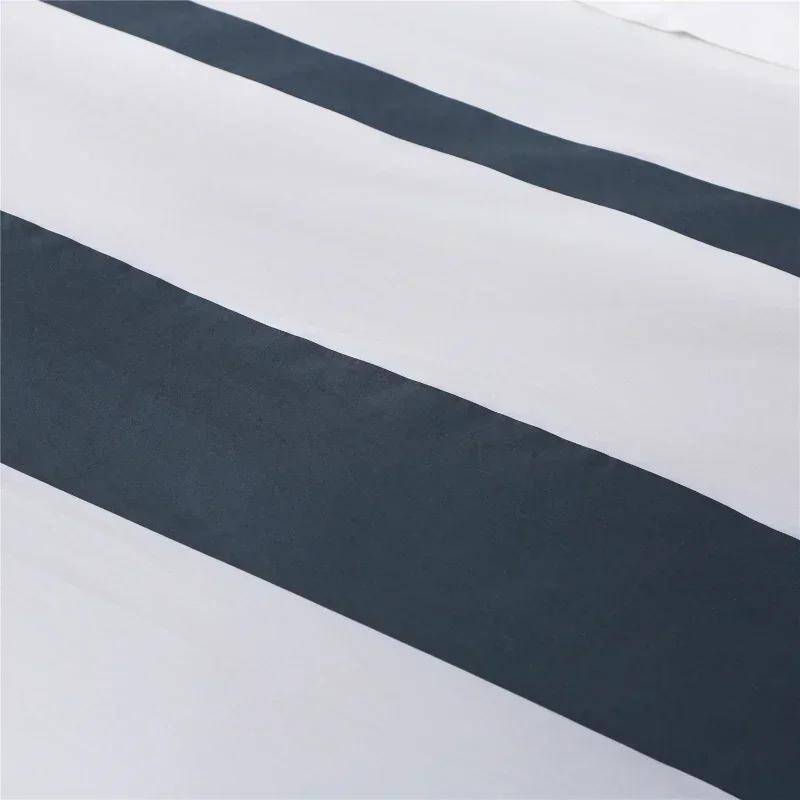 Hotel Linen All Cotton Set Minimalist Stripes Comfortable Breathable Beds Sheets Duvet Covers Pillowcases Star Rated Bedding Set