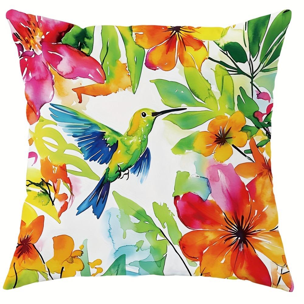 Watercolor Multicolor Floral Pillow Cases - Artistic Home AccentsLiving room sofa cushion cover, bedroom room decoration