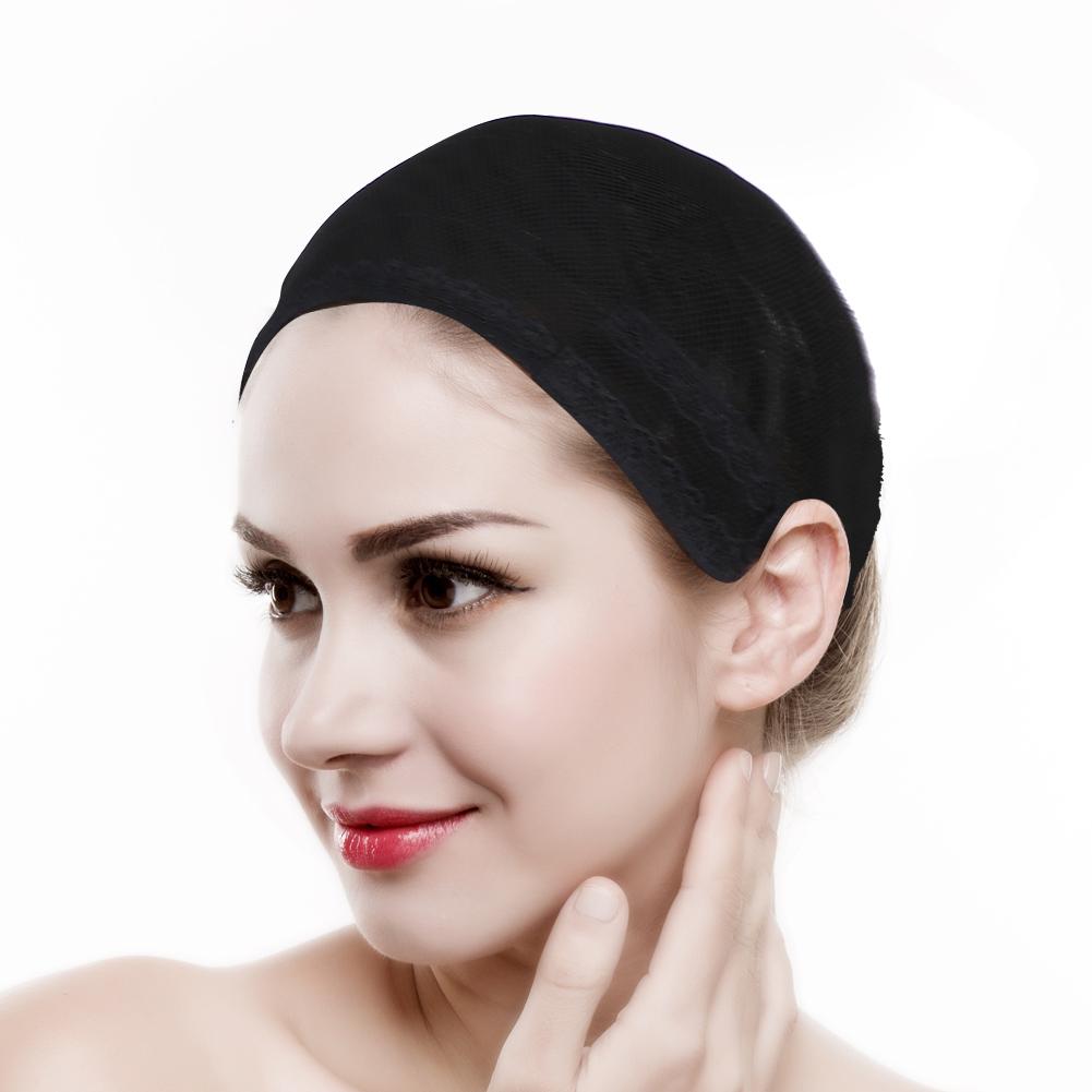 Black Hairnet Wig Cap Elastic Dome Hair Mesh with Adjustable Strap for Making Wigs