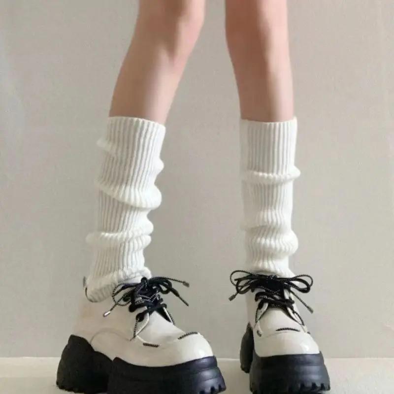 1-10Pairs Autumn Winter Striped Knit Legwarmers for JK Girls Ins Style Fashionable Cold Weather Warmth Knee Socks