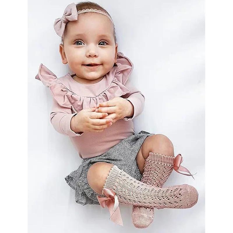 Children Girls Royal Style Bow Knee High Fishnet Socks Baby Toddler Bowknot In Tube Socks.Kid Hollow Out Sock Sox 0-3Y Clothes