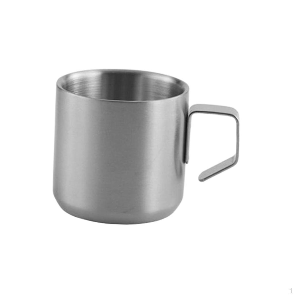 Coffee Mug Double Walled Stainless Steel Juice Milk AntiSlip Handle Portable Durable Versatile