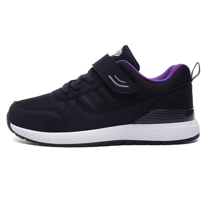 Mode Frühling Lila Strick-Sneaker Damen Slipper Mama Schuhe Weiche Sohle Schuhe für ältere Menschen Mittelalterliche Ältere Sneaker Walking Schuhe