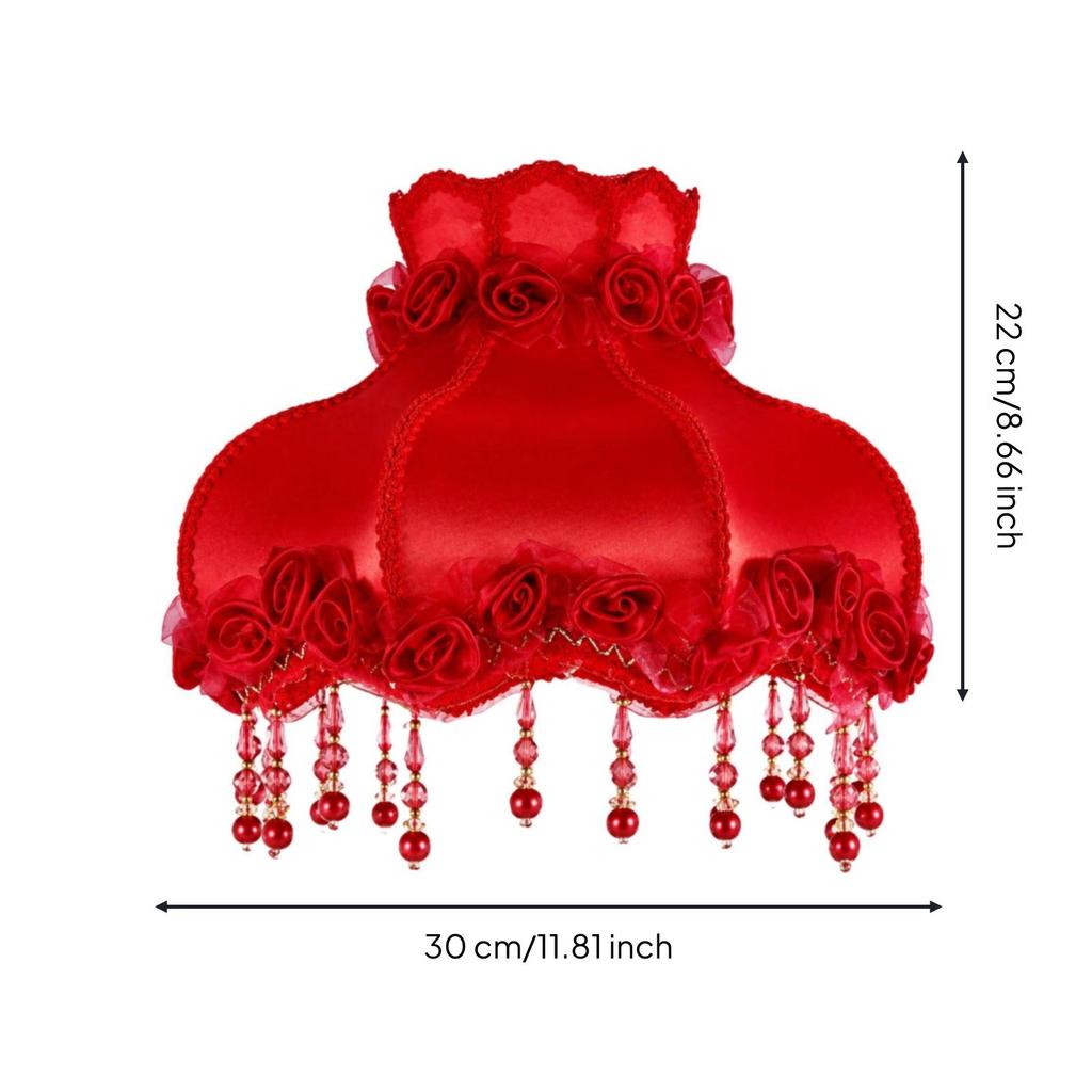 E27 Screw Fitting Lampshade Beaded with Dangling Bead Ornaments Ornate for Bedroom,