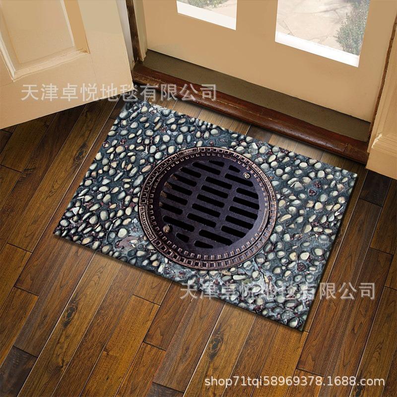 

3D Визуальная Ловушка Напольный Коврик Грязеотталкивающий и Износостойкий Придверный Коврик Ванная Комната Впитывающий и Противоскользящий Коврик 60 * 90Cm