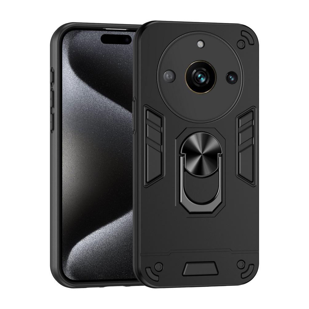 Mehrschichtige Autohalterung Ständerhülle für Realme 11 Pro + 10 9 Pro 9i Realme C53 C55 C51 C35 C33 C31 Kameraschutzhülle
