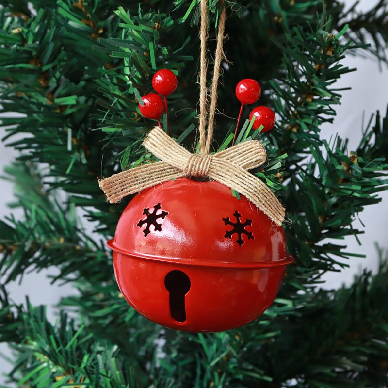 WTEMPO 4PCS Christmas 8CM Snowflake Hollow Out Bells Retro Metal Creative Bell Pendants Home Christmas Tree Decorative Hanging Large Bells