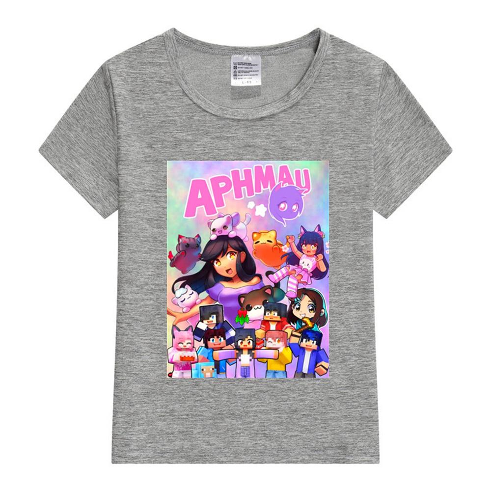 Aphmau Art Essential T-Shirt Cute Princess Girl T Shirt Print Children's Clothing Cartoon Anime Boys Girls Shirt Print Tops Tee