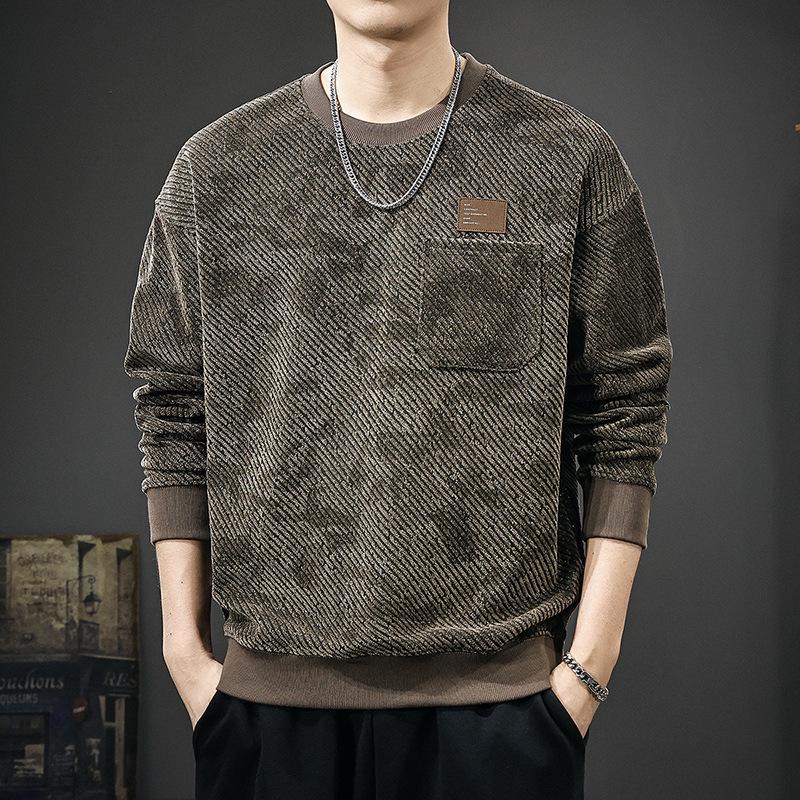 

2025 Autumn/Winter Men s Retro Trendy Loose Round Neck Plus Size Hoodie 4XL for 220-240 jin