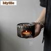 Hand-painted Poetry Tea Warmer Holder Candle Heater Stove Kettle Stand Baked Milk Jar Carbon Furnace Tableware Accessories Craft
