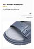 Men's Summer Slippers: Wear-resistant, Double Buckle, Thick Sole, Large Size, Trendy Indoor/Outdoor Footwear.