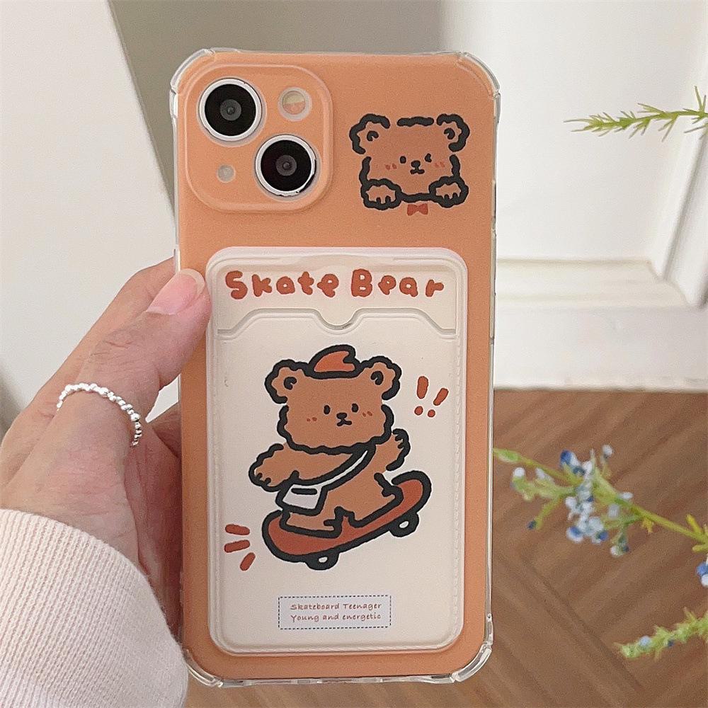 

Чехол Red Panda Apple Skateboard для iPhone 11/12/12 Pro Max с отделением для карт для женщин. 16