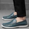 Men's shoes 2025 summer new mesh solid color breathable one-pedal lazy casual shoes men go out platform leather shoes