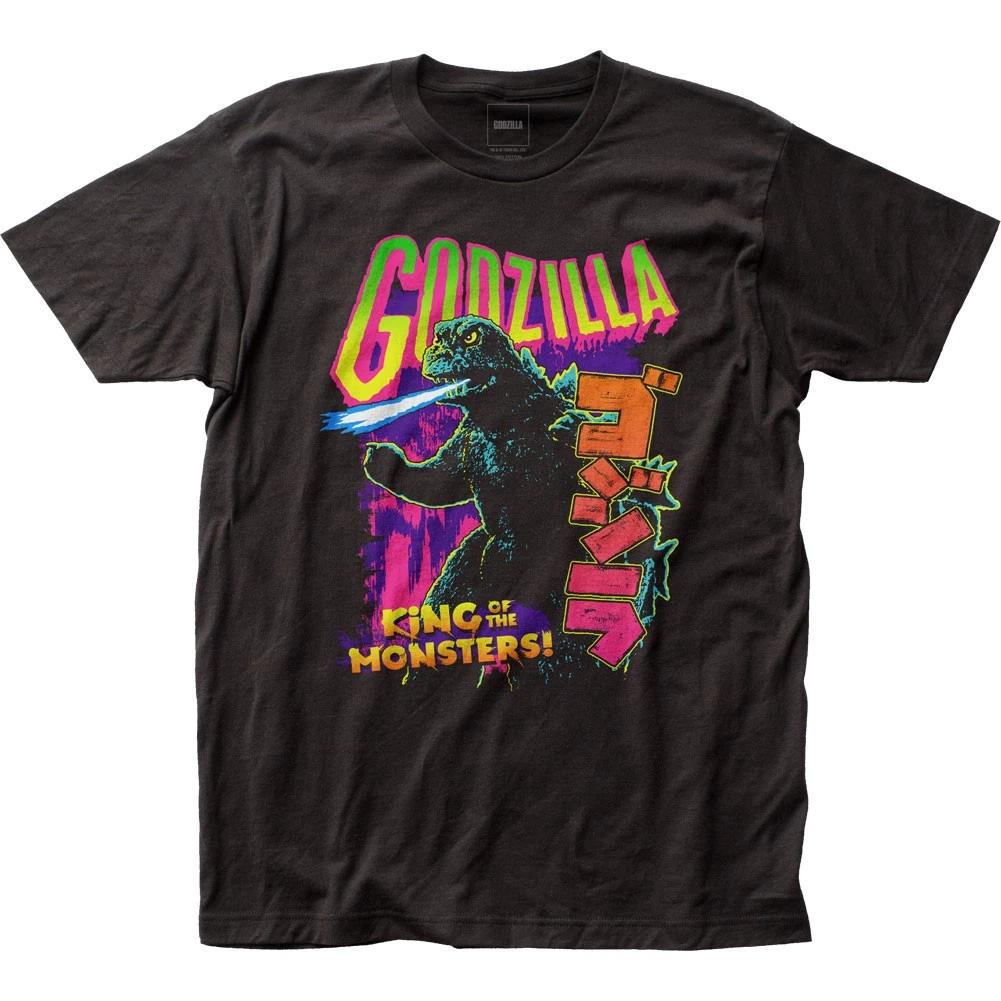 

Godzilla Neon Mens T Shirt Classic Monster Movie Tee New Black S
