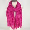 Export Solid Color Crumpled Scarf Women'S Literary And Leisure Cotton And Linen Scarf Versatile Neck Protection Scarf Sunscreen Silk Scarf