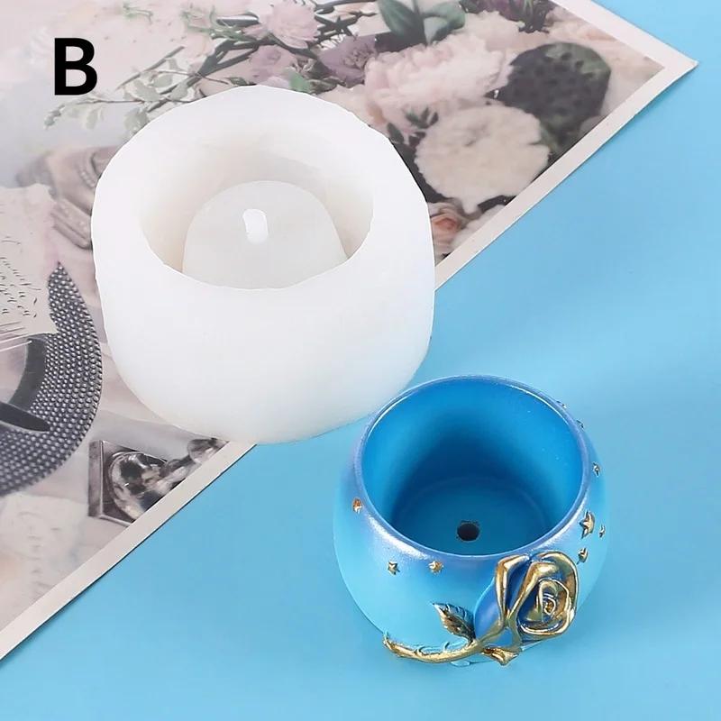 

Гипс Форма Цемент Глина Формы Цветочный горшок Бетон Силиконовая форма для суккулентов Круглый контейнер B