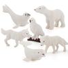 Simulated Arctic Bear White Fox Seal Whale Polar Animals Model Ornament Set