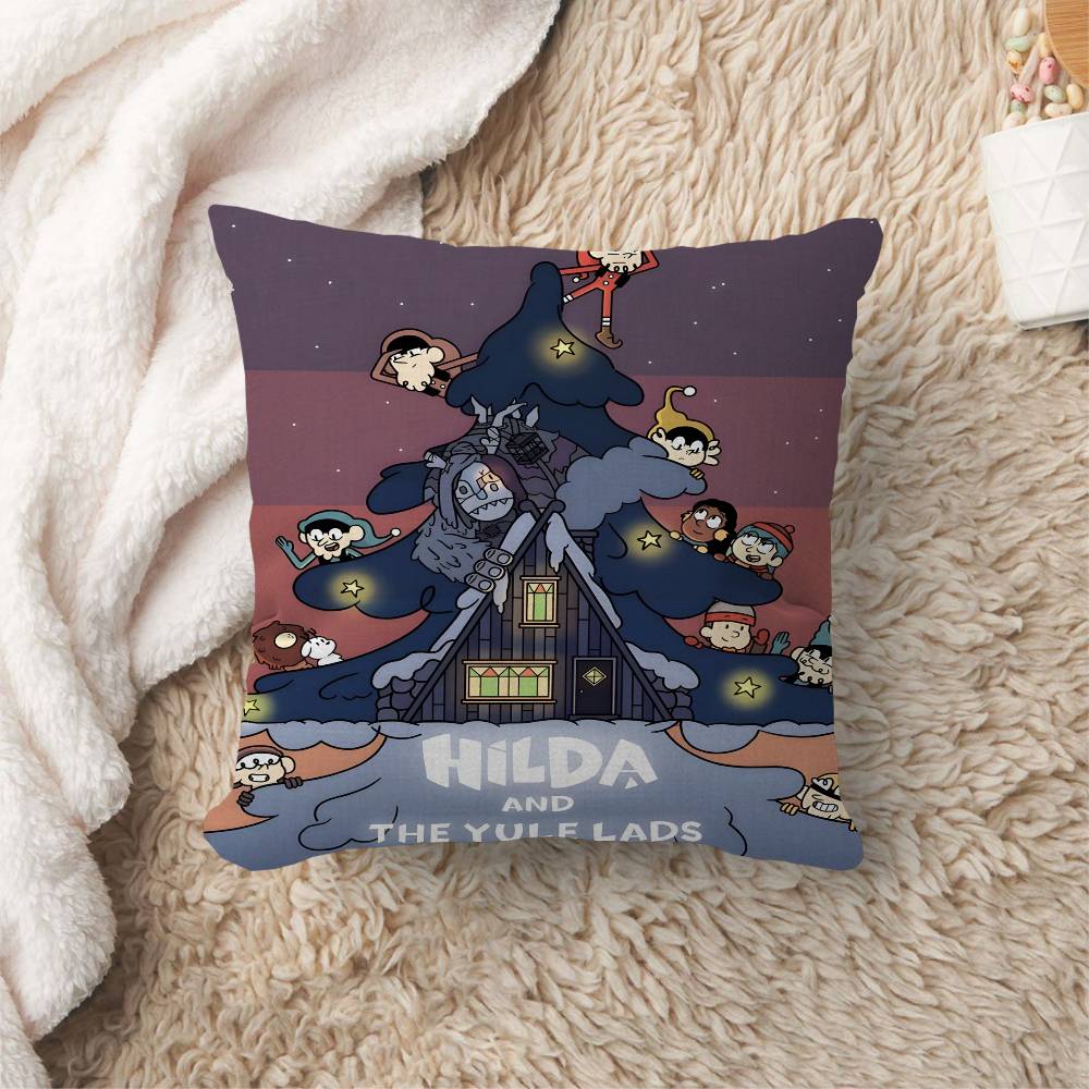 HHilda cartoon girl anime Cushion Cover Inches Farmhouse Decor Home Throw Pillow Covers for Couch Decorations