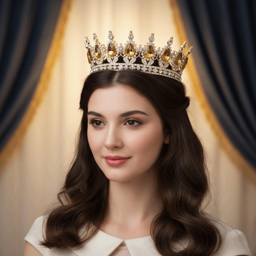 Elegant Rhinestone Wedding Crown Sparkling Crystal Headpieces Formal Bridal Tiara  Royal Occasion